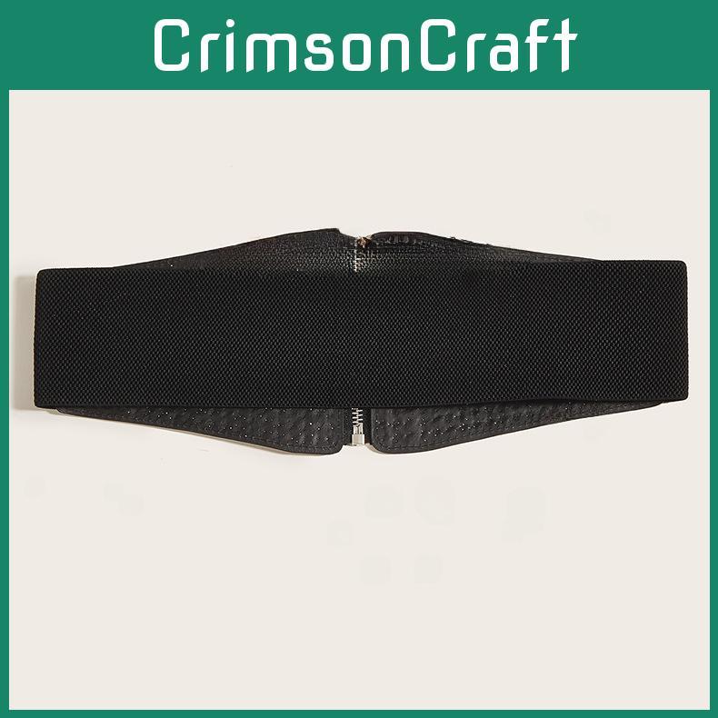 Womens Wide Faux Leather Belt With Metal Snap Fastener And Rivet Design