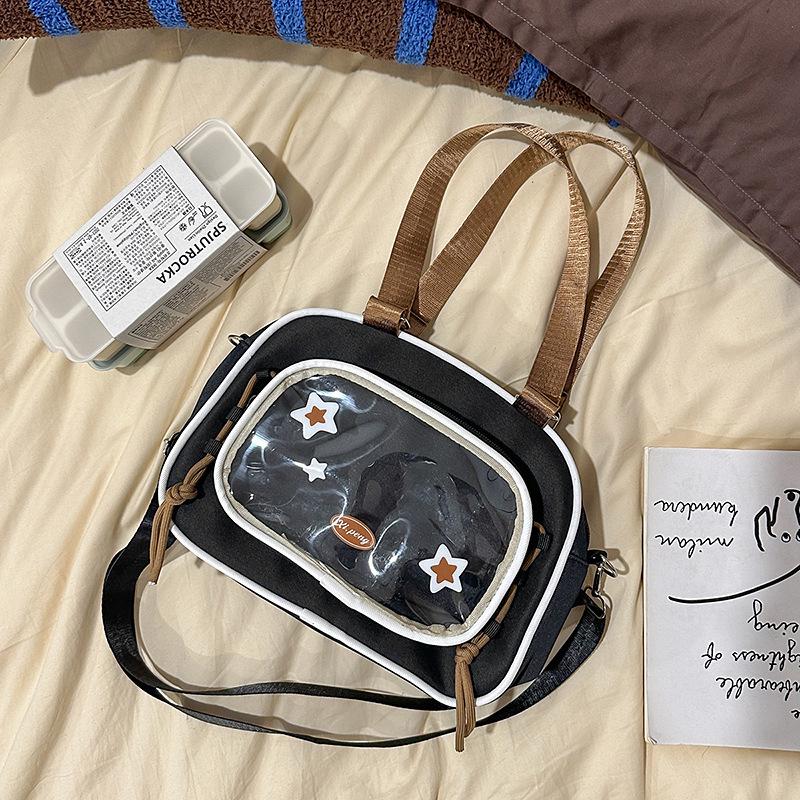 Cute Japanese Mori Girl Anime Multifunctional Backpack with Cookie Button and Crossbody Option