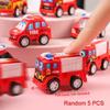 5Pcs Children'S Birthday Party Favors Baby Shower Gift Kids Cartoon Mini Pull Back Fire Truck Police Car Toys Diy Decoration