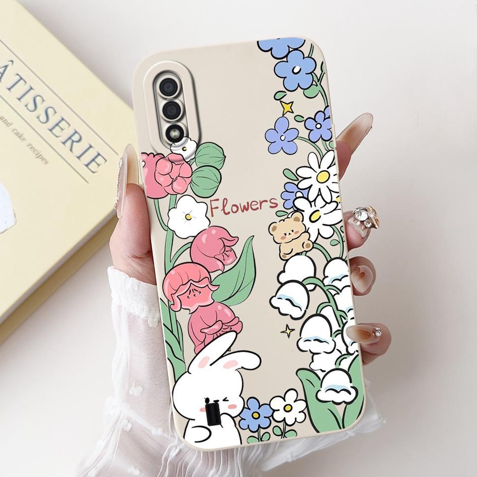For Samsung Galaxy A01 Case Fashion Flower Painted Cover Soft TPU Matte Phone Case for Samsung A01 GalaxyA01 SM-A015F TPU
