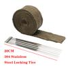 50mm*10m Motorcycle Heat Exhaust Pipe Heat Shield Thermal Tape  Wrap Insulation Kit Fiberglass Exhaust Tape With Stainless Ties