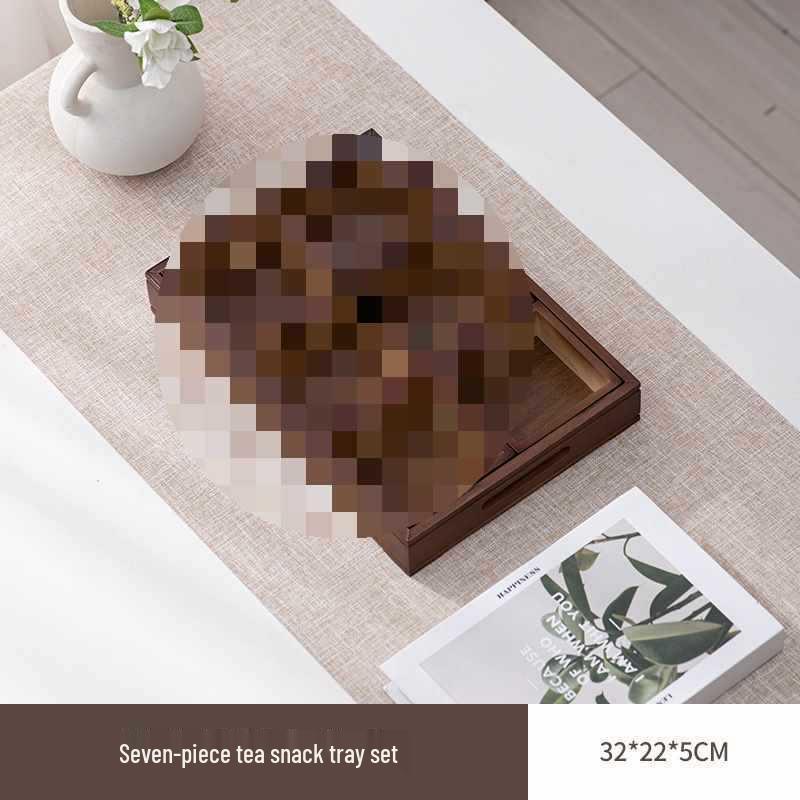 Wooden Multi-Compartment Tea Tray & Snack Plate