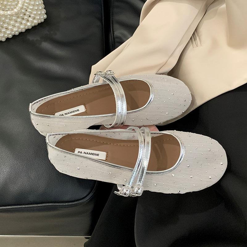 Fashion Fashion Buckle Strap Ladies Flats Mary Janes Shoes Round Toe Female Shallow Footwear Mesh Breathable Women Flats With Shoes