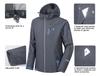 Little Donkey Andy Softshell Ski Outdoor Jacket with Fleece Winter Size 3XL Men's Jacket, Lining, Hooded, Warmth, Black/Gray,