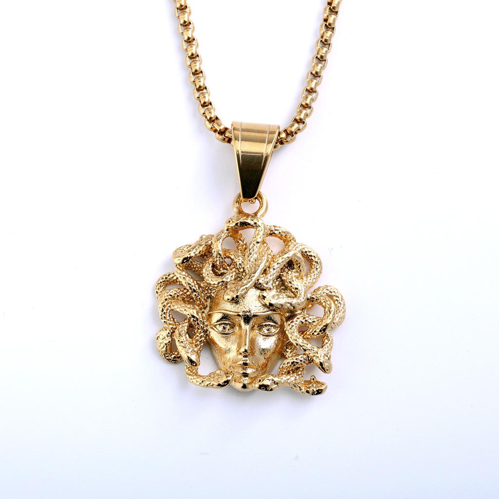 Европейская ретро мужская подвеска-ожерелье Саша из нержавеющей стали Gold - Pendant Only