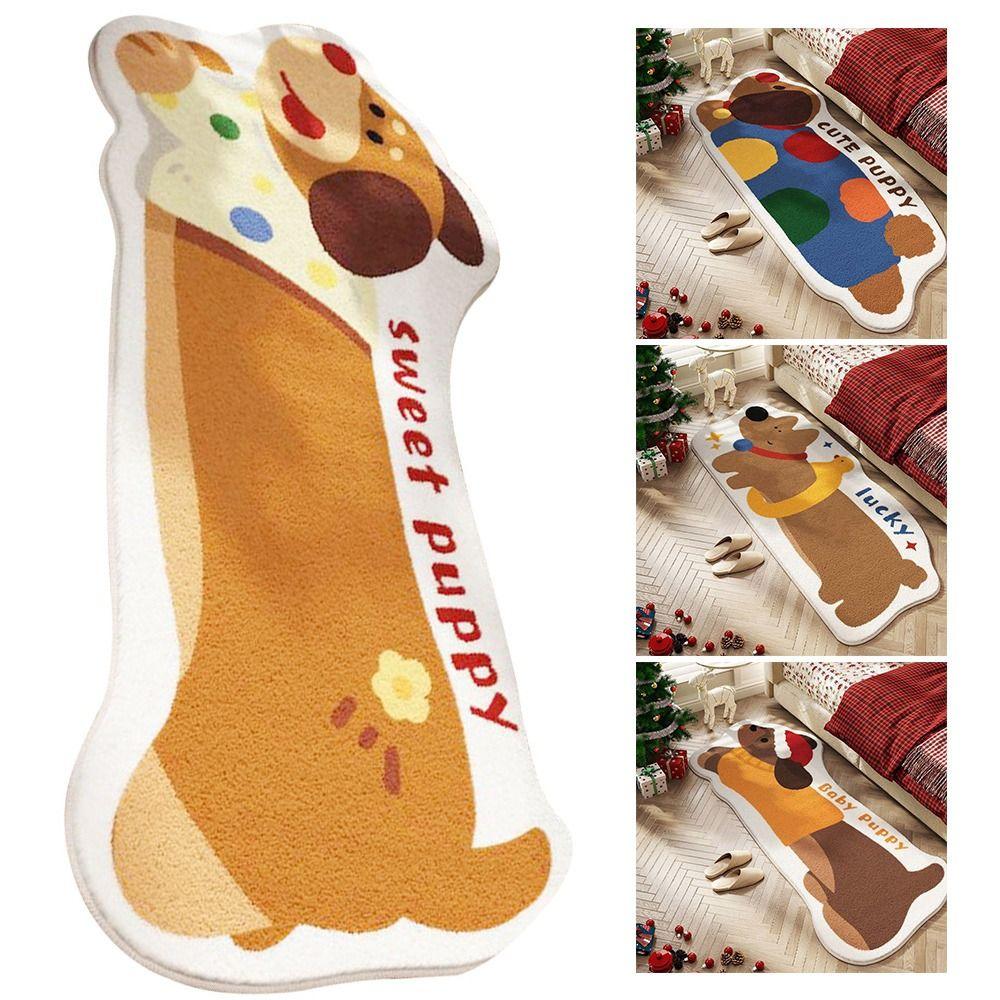 50*160cm Cartoon Bedroom Rug Wear-resistant Thick Imitation Cashmere Bedroom Bedside Blanket Absorbent Entrance Doormat Bedside