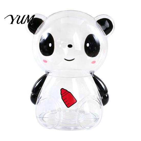 Money Saving Box Clear Panda Piggy Bank for Kids, Plastic Cash Coin Bank, Decorative Jar Decoration, Christmas Birthday Girls Boys