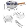 Oil Filter Square Cooking Pot Large Capacity Stainless Steel Frying Pan  Household Use