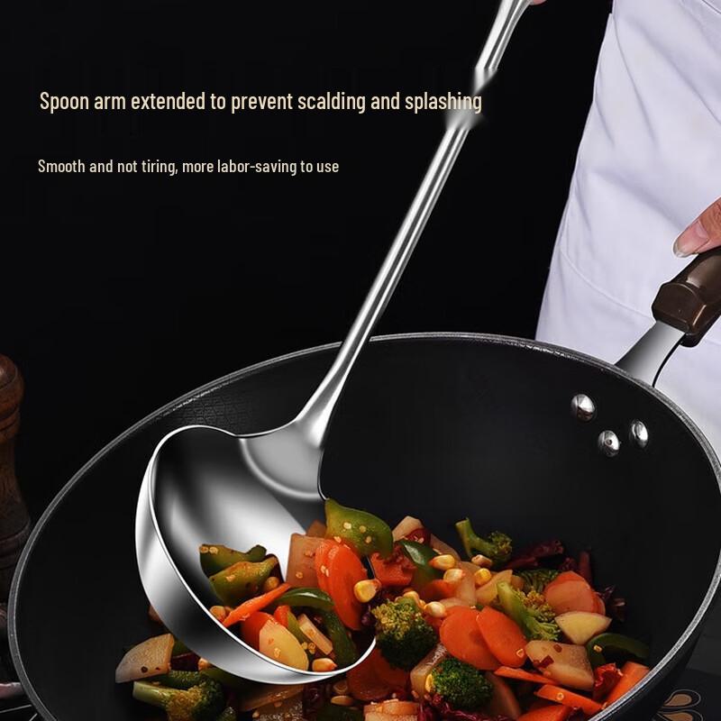 Diren Stainless Steel Commercial Chef's Wok Spatula & Soup Ladle