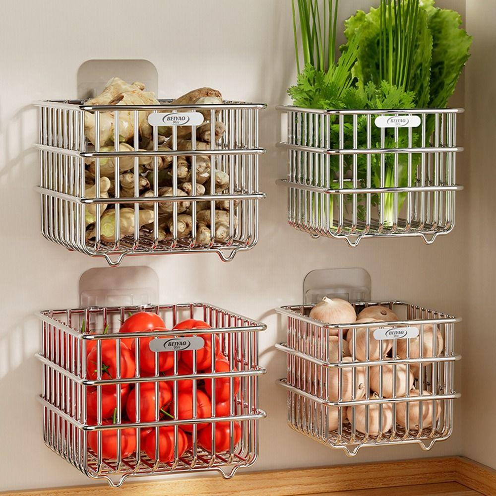 Waterproof 304 Stainless Steel Drainage Basket Large Capacity Metal Wire Basket Countertop