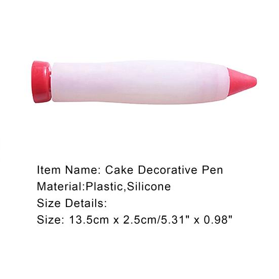 Cake Silicone Nozzle Syringe Pastry Icing Writing Pen DIY Baking Decor for Home Kitchen