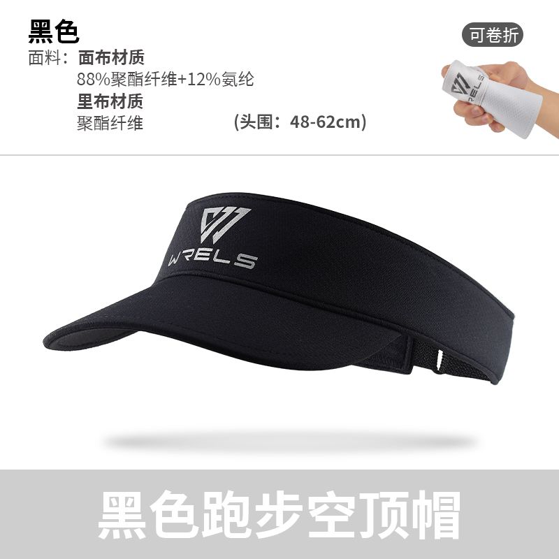 

Sweat-Absorbent Wide Brim Face-Slimming Adjustable Foldable Visor Sweat Band Black One size
