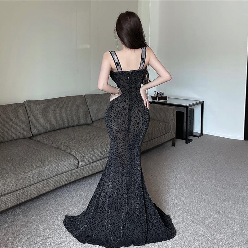 Women's Superior Sexy Perspective Split Dress Dress Tide