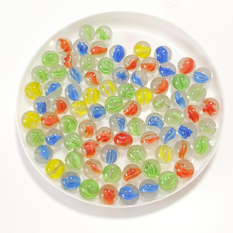 14mm Flower Core Glass Marbles: Petal Beads for Yo-yo and Checkers Games