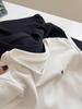 Women's Trendy Short-Sleeve Embroidered T-Shirt - Brushed, Slim Fit, Solid Color Round Neck Tee for Autumn