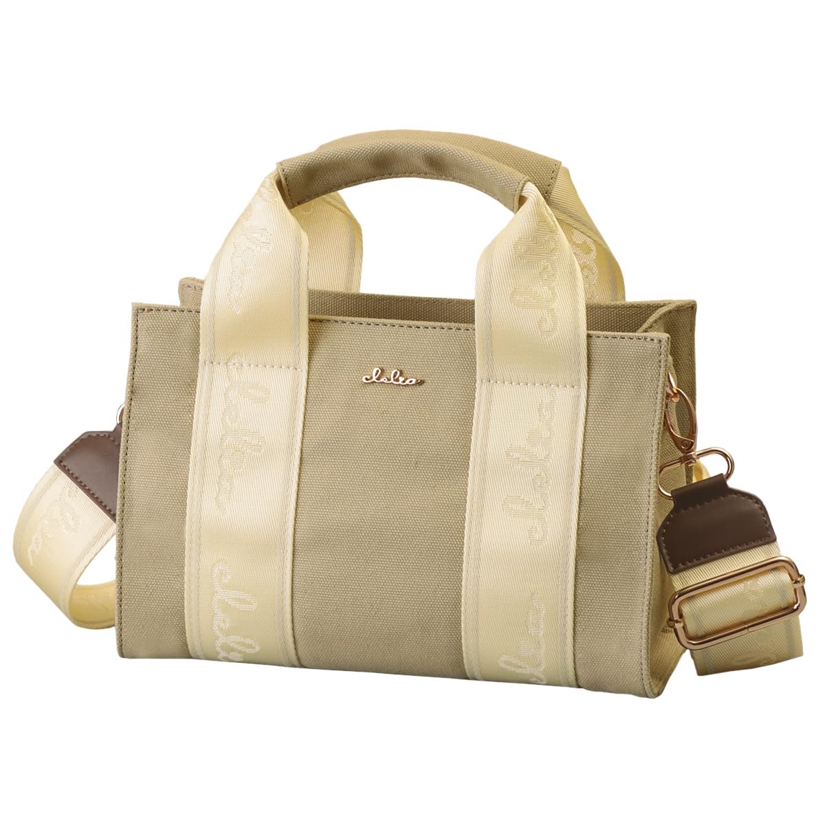 

Small Canvas Square Handbag Crossbody Shoulder Bag Serena Series [Clelia] Women s 2-way [CL-25160] (Cloudy Beige)