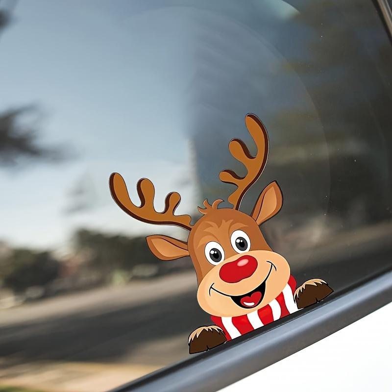 1PC Santa Claus snowman & Reindeer Motorcycle Sticker - Waterproof Anti-Scratch Christmas Vinyl Decal for Car Windows