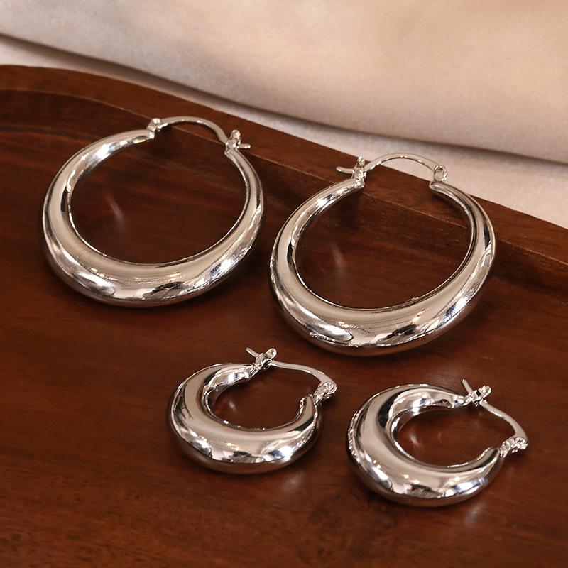 Real gold electroplated European and American U-shaped ear buckles women's exaggerated temperament earrings light luxury personalized new earrings