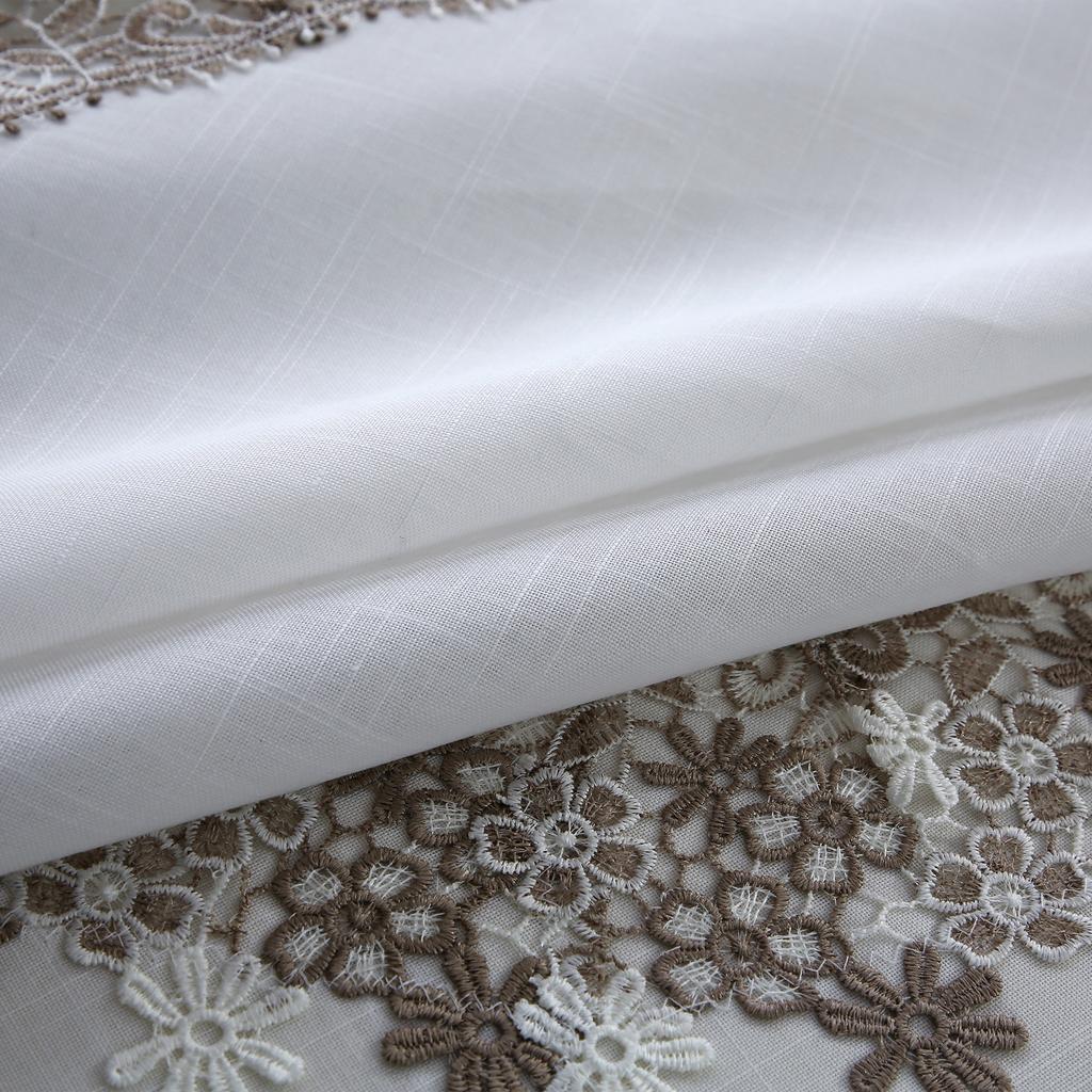 Neue Country-Leinen-Tischdecke, weiße Tischdecke im pastoralen Stil, runde Spitze-Tischdecke