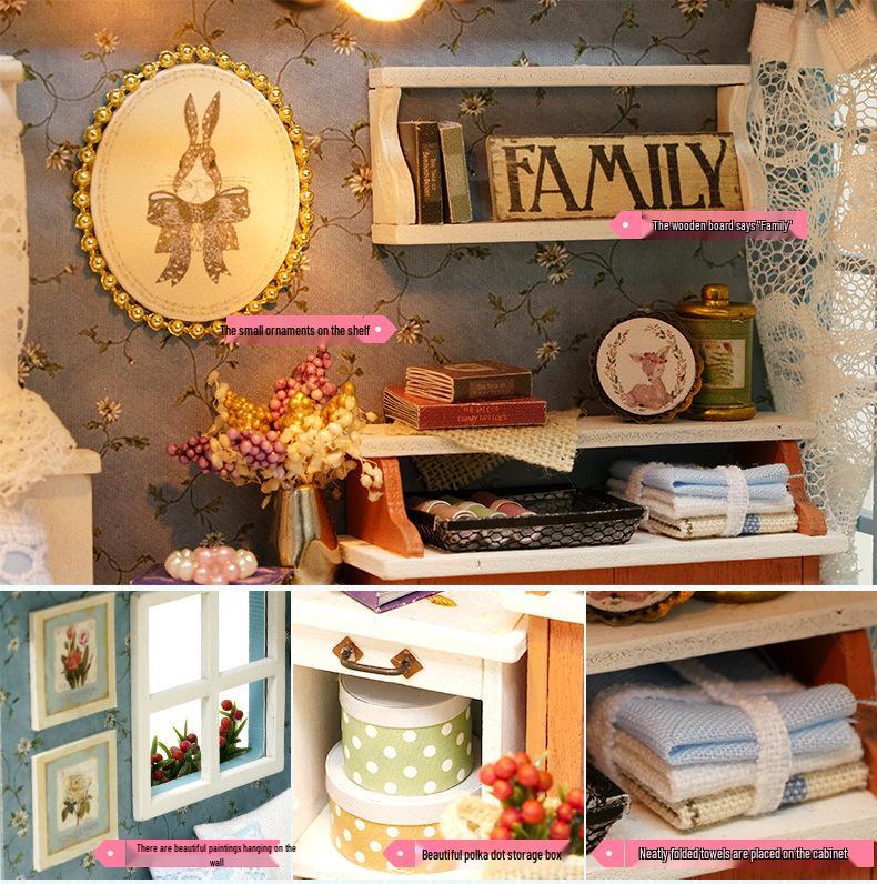 Zhiquwu DIY Forest Blue Time House with Dust Cover - Upgraded Version