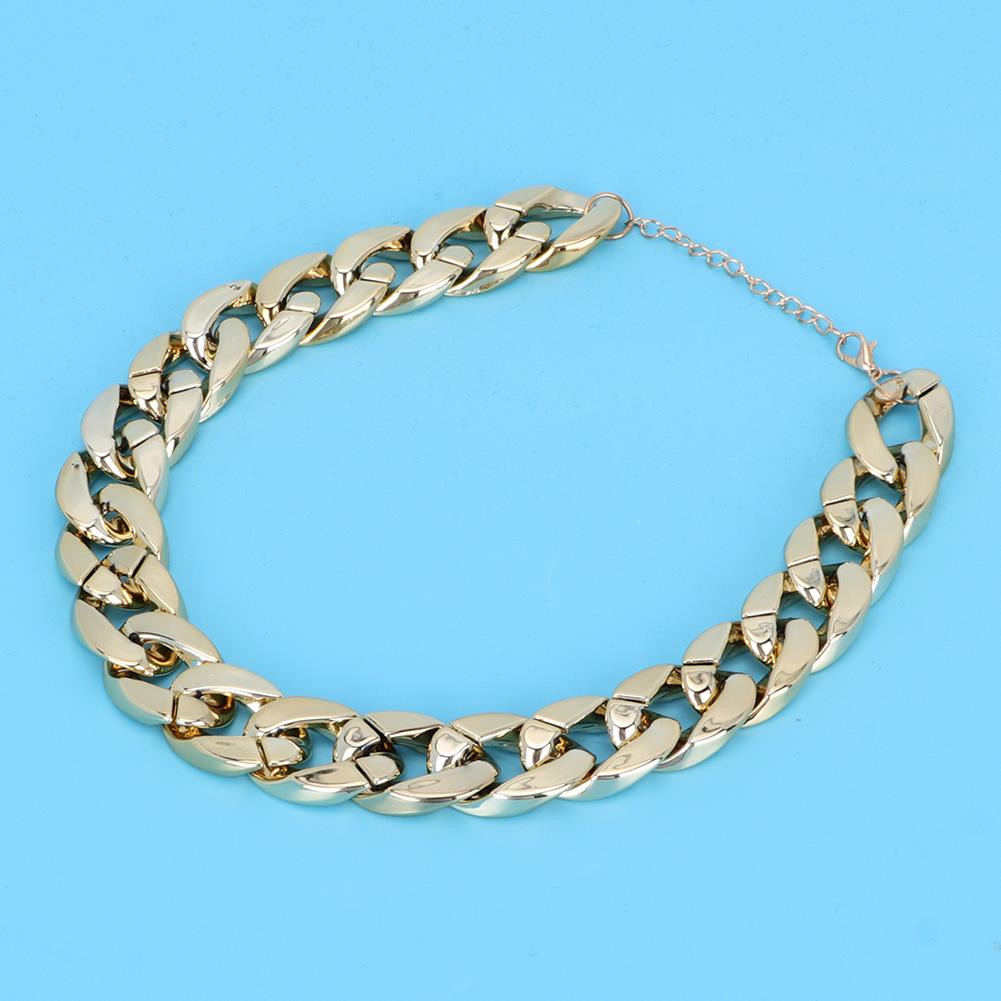 Plastic Fashionable Shiny Dog Choke Chain Choker Decoration Collar for French Bulldog(gold)