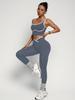 Women Black White Color Block Sports Bra High Waist Leggings Workout Set Activewear Yoga Set