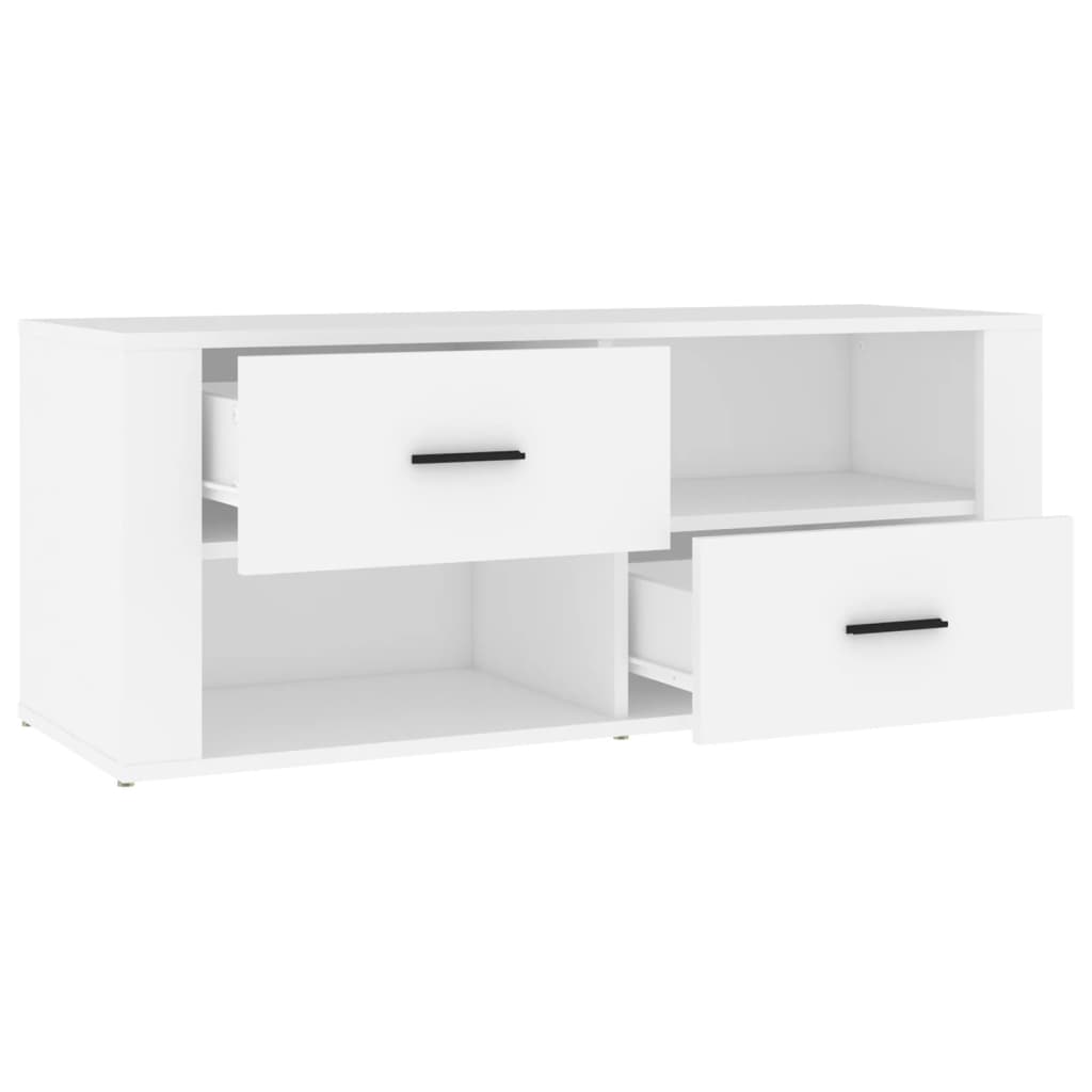 Vidaxl Szafka Pod Tv, Biała, 100X35X40 Cm, Materiał Drewnopochodny