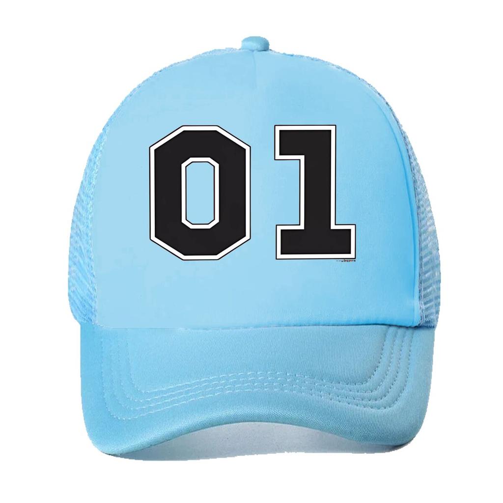 “01 Number Minimalist, Symbol Design” Mesh Baseball Cap