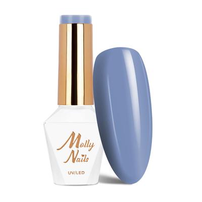 Lakier Hybrydowy Led/Uv Gel Polish Molly Nails Blue Sky Nr 112 Butterfly Blue Hema/Di-Hema Free 8G