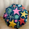 Oceanic Starfish Pattern Outdoor Automatic Umbrella Compact 8-Rib Design Foldable Design Durable Everyday Carry Umbrella Stylish Accessory