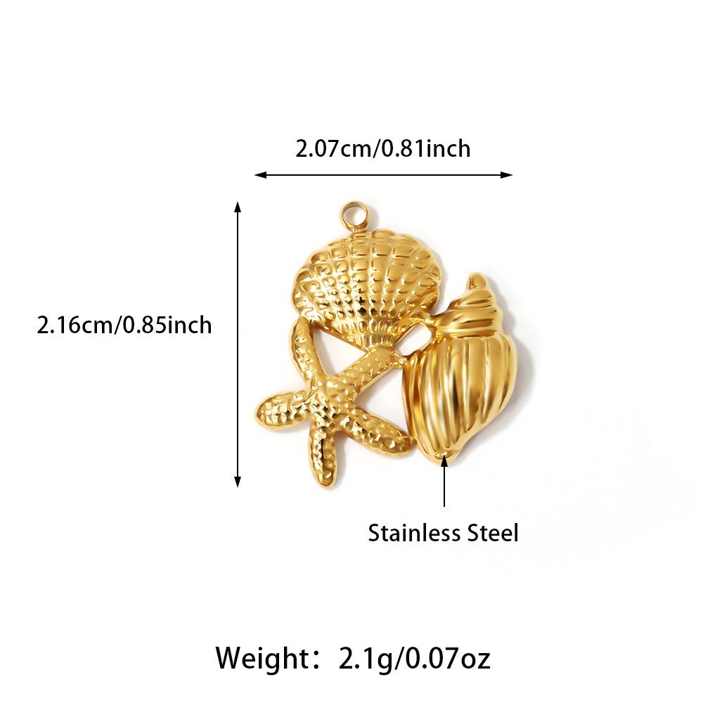 European & American DIY Pendant: Stainless Steel Butterfly, Flower, Starfish with 18K Gold Electroplating