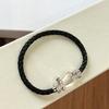 High Quality Luxury Freded Horseshoe Buckle Bracelet Red/Black Nylon Rope U-shaped Buckle Bracelet Men's and Women's Bracelets