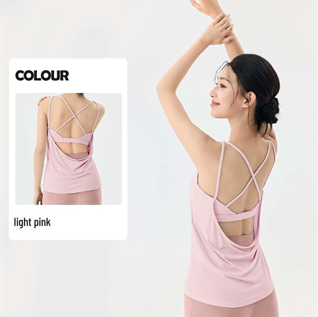 Women's Backless U-Shaped Camisole: Breathable Yoga & Running Vest Cover-up