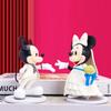 Disney Mickey Minnie Weißes Hochzeitskleid Figur Puppe Tortenaufsatz Ventilator Geschenk Set von 2