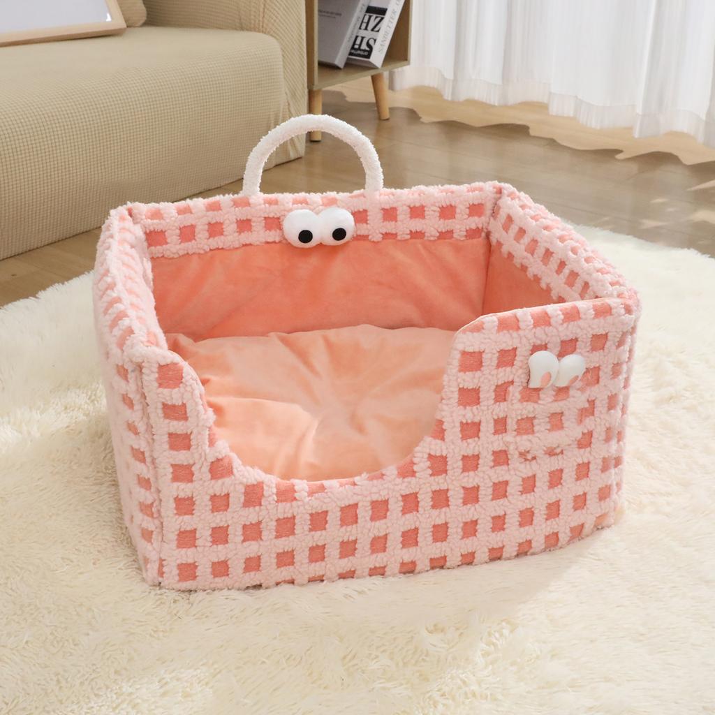 Doghouse Detachable and Washable Pet Nest Autumn and Winter New Style Woven Rabbit Ear Pocket Sponge Nest Cat Nest