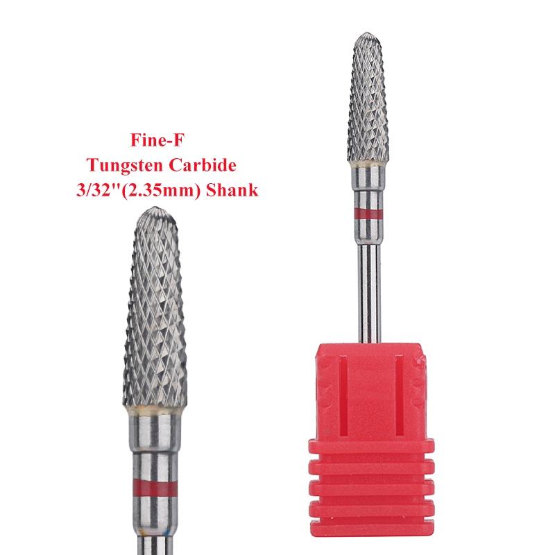 

1 шт., конусное сверло для ногтей из карбида вольфрама 3/32 дюйма, вращающиеся фрезы для маникюра, аксессуары для электродрелей, инструмент для фрезерования ногтей