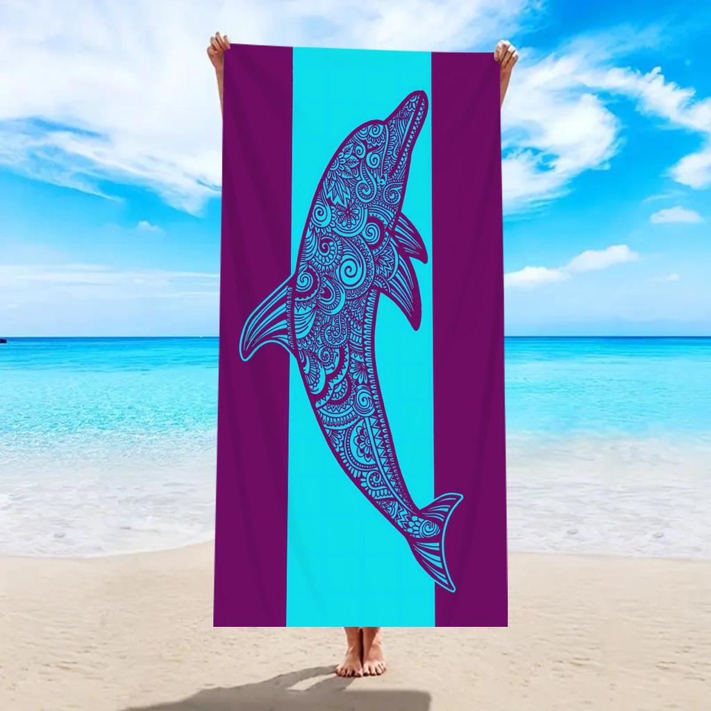 Hot Seller Turtle & Flamingo Quick-Dry Ultra-Fine Fiber Beach & Bath Towel, Thick & Absorbent