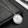  Arcana Tarot Pendant Necklaces Stainless Steel Round Tarot Cards Necklace for Men Vintage Astrology Jewelry Gift