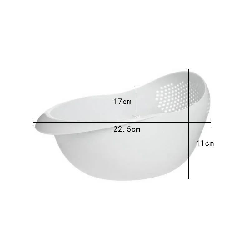 Rice Sieve Plastic Colander Strainer Basket with Ergonomic Handles Fine-mesh for Efficient Rice Rinsing Sink Draining White