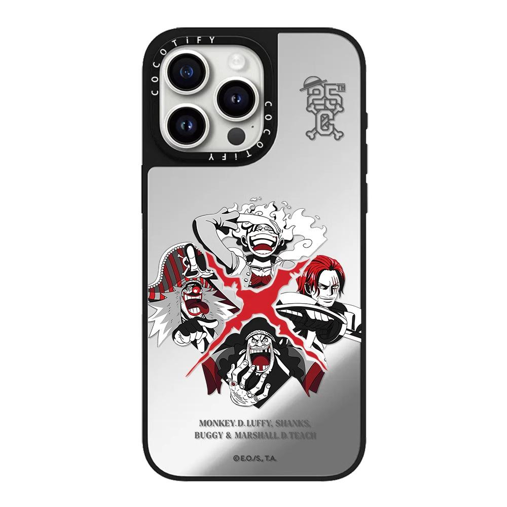 Luffy for Apple 16Pro Mirror for IPhone15ProMax Phone Case 14Plus Cartoon Cute 13 Proof