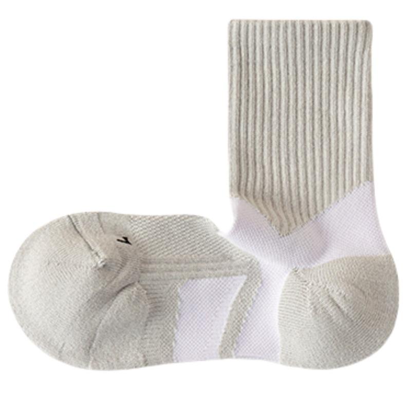 

Спортивные носки, женские махровые подошвы, носки до середины икры для весны и лета, теннисные, противоскользящие, для бега, фитнеса, баскетбола и бадминтона 1 pair серый