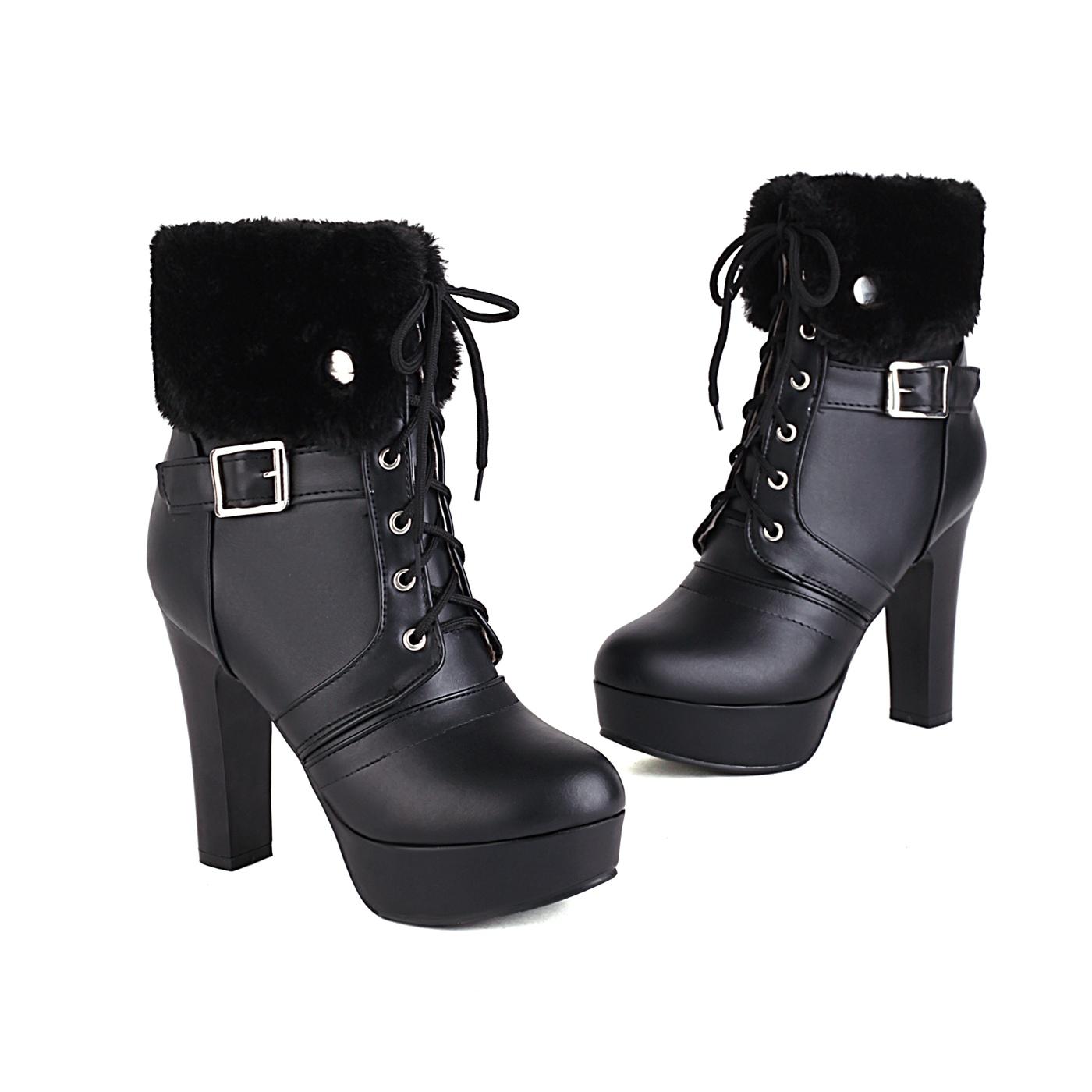 

Женские короткие ботильоны на высоком каблуке, новые осенне-зимние, в европейском и американском стиле, водонепроницаемые, на толстом каблуке-таблетке, большого размера, римские короткие ботильоны 37 чёрный