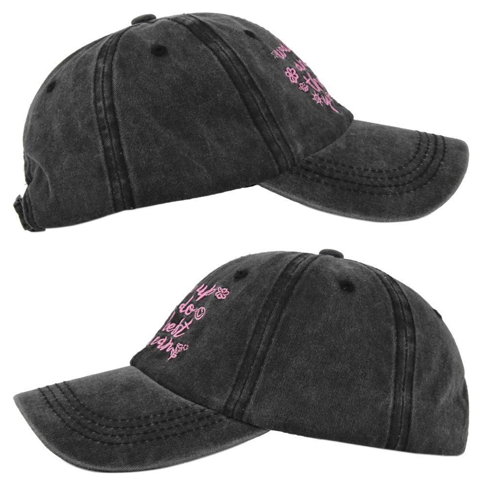 Embroidered Letters Baseball Cap Sun Protection Hip Hop Bonnet Vintage Casual Hat  for Women Men
