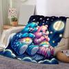 1pc Bear Printing Lightweight Flannel Blanket, Comfortable and Warm Blanket, for Camping Sofa Bed and Couch Office, In All Seasons