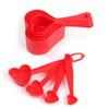 Heart-shaped Plastic Measuring Spoons Set