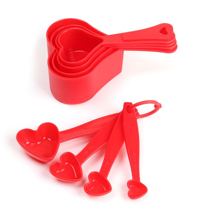 Heart-shaped Plastic Measuring Spoons Set