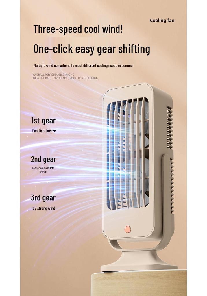 Dual-Blade USB Desktop Fan for Enhanced Airflow and Dormitory Use