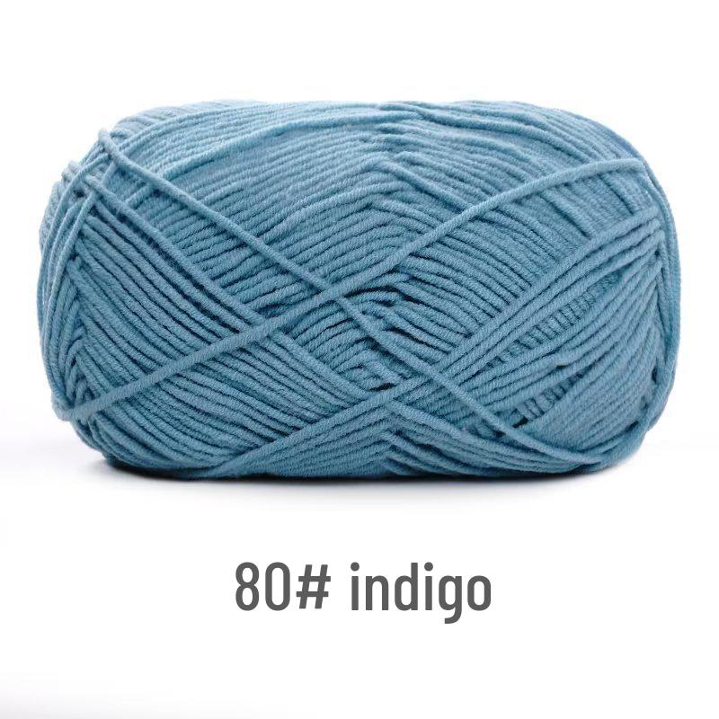 Su He 4-Strand Combed Cotton Yarn for Handmade Knitting: DIY Milk Cotton for Dolls, Cushions, and Blankets.