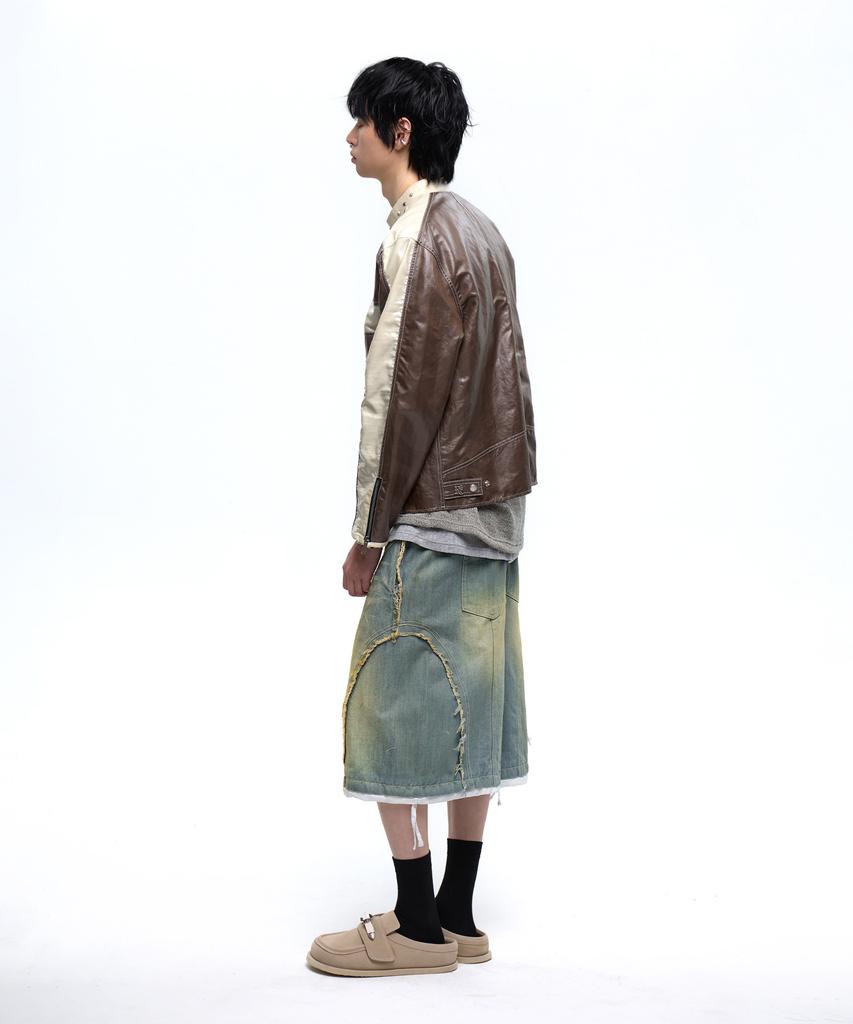 Aleseueseussi Incision Washing Denim Bermuda Pants - Light Denim