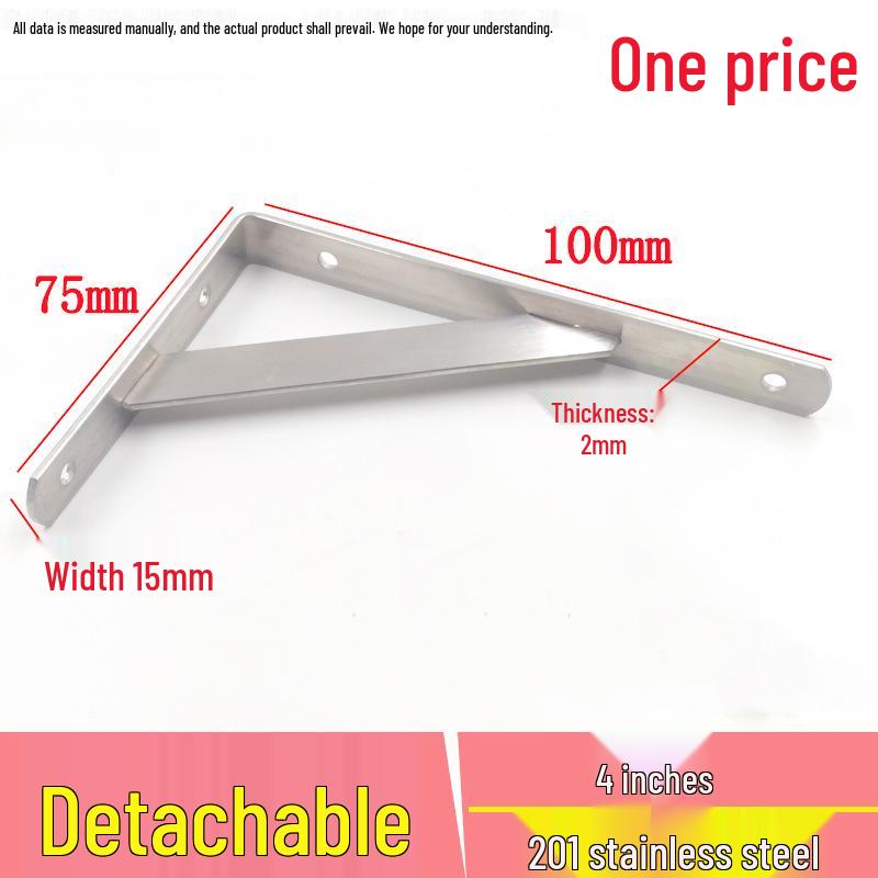 

Stainless Steel Right Angle Wall Mount Bracket Stand Without Screws